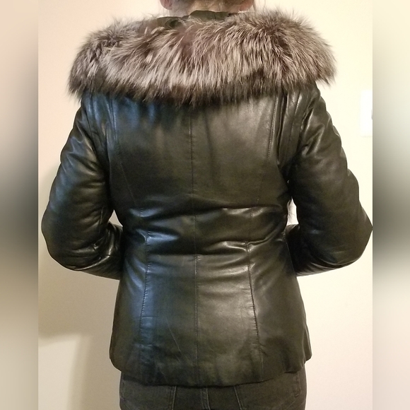 Leather Fox Jacket 3 In 1 With Removable Vest Lining - Picture 16 of 16
